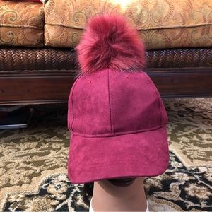 Fashionable Faux Suede Baseball Cap with Pom $13 Each